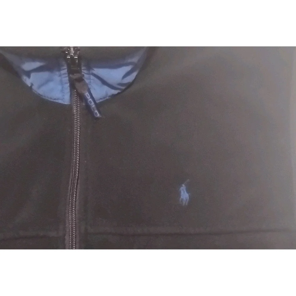 VTG 90s Polo Golf Ralph Lauren Polartec Fleece Vest  Black Blue Collar Mens L